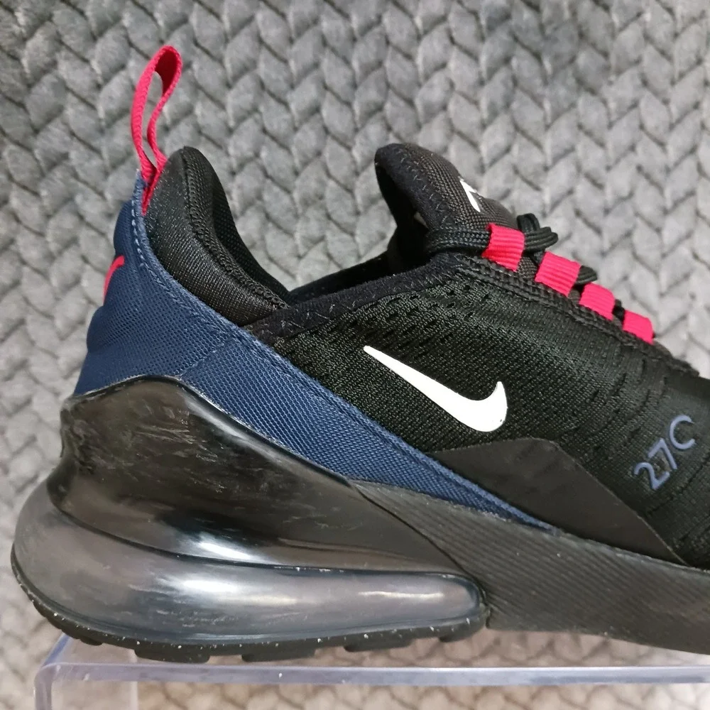Nike Air Max 270 Black Midnight Navy Red GS Running Shoes Size 4.5Y Women's 6